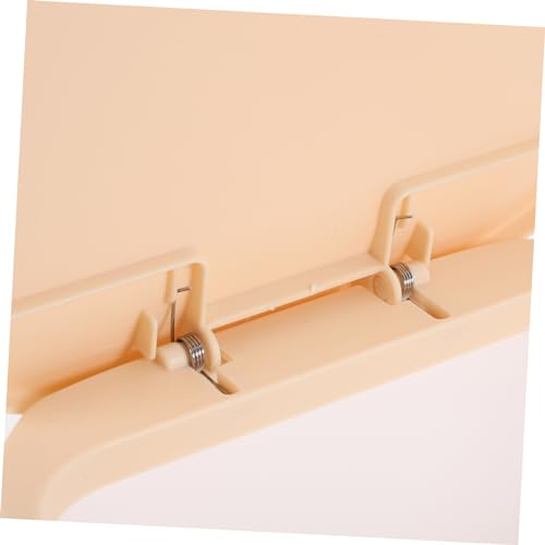 Basurero de escritorio rectangular con tapa beige miniatura 5