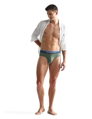 Image of U.S. Polo ASSN. Mens OEB05 Ombre Waistband Solid Underwear Briefs - Pack of 2