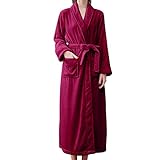 MODSGUE Reisebademantel Leicht Damen Dicke Bathrobe Blickdicht Negligee Warm Schlafkleid Mode Kleidung Winter Warmer Bademantel Teenager Weich Saunamantel