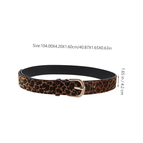 Women's Adjustable Leopard Print Wide Belt Faux Pu Waistband for Jeans Animal Print Fashion Accessory2