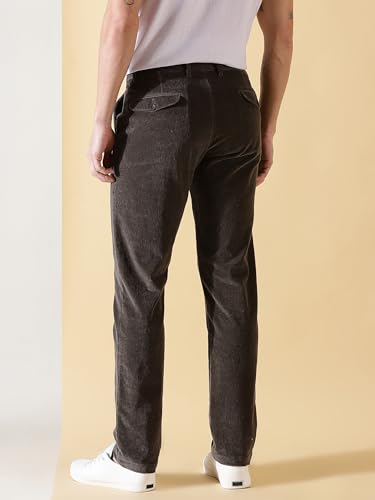 Image of Thomas Scott Men Smart Slim Fit Easy Wash Corduroy Chino Pants (Dark Green, 34)