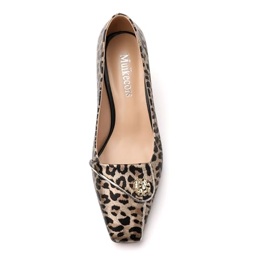 Women's Kitten Heels Square Toe Low Heel Pumps Closed Toe Patent Slip On Pumps Womens Work Dress Office Wedding Party Shoes 2 Inch3