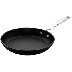 Sartenes Le Creuset Le Creuset Sartén Baja de Aluminio Antiadherente, Libre de PFOA, para Todas Las Fuentes de Calor, Incluso la inducción, Antracita/Plateado, Anodizado, Negro, 30 cm