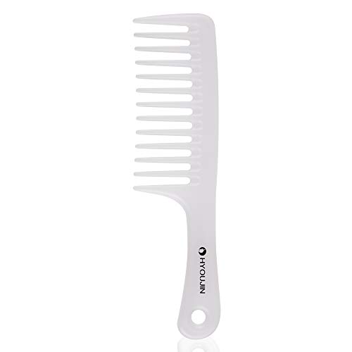 HYOUJIN Black Large Wide Tooth Detangler Paddle Brush - Best Styling Comb for Curly, Wet, Long Hair