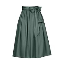 Dirndl Schürze Damen Lang - Midi Dirndlschürzen Trachtenschürze Festlich Elegant Bayrische Trachtenmode Hochzeit Mittelalter Dirndlschürze für Oktoberfest (Schwarzish Grün, S)
