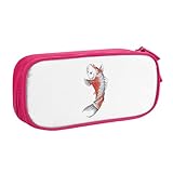 日傘 鯉柄 和柄 和風 ペンケース 収納バッグ 筆袋 ペン箱 筆箱 ファスナー 学生 男女兼用 Pink