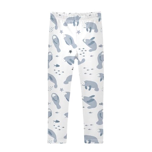 Girls Basic Leggings Baby Girls Pants Manatee Soft Footless Stretchy Tights Pants 4-10Y