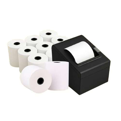 TGL Packaging™ 10x Premium Thermal Till Rolls 80x80mm – BPA-Free Receipt Paper for PDQ, POS, EPOS, Credit Card Machines, Cash Registers – Warning Strip, High-Speed Print