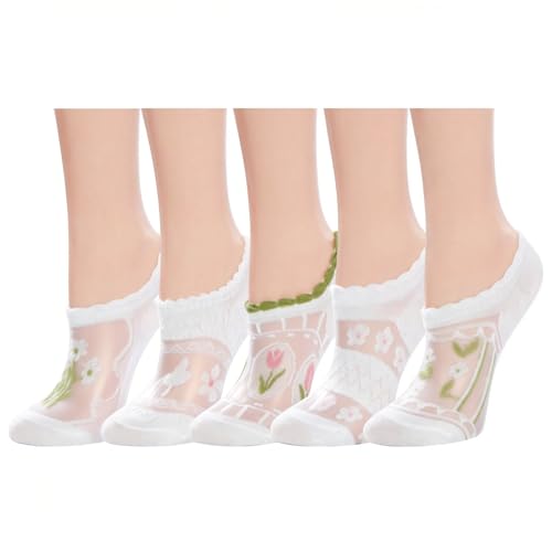 Image of Benefeet Sox Sheer No Show Socks for Women Girls Lace Mesh Low Cut Liner Socks Ultra Thin Nylon Invisible No See Footies Sock