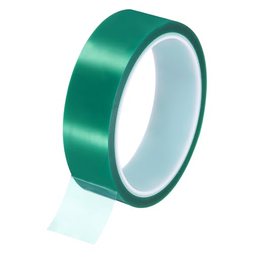 Image of uxcell Green Heat Tape, 1 Roll 25mmx33m 108ft High Temperature Heat Resistant Tape for Sublimation,Heat Vinyl Press,Heat Transfer, Circuit Board, No Residue