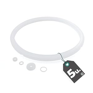 CECOPARTS – Pack 5 Gomas de Silicona para Ollas GM –Compatible con Series B, C, D, E, F, G, H y Cocimix (Diámetro 22 cm) para 5-6L. – Junta de Sellado.