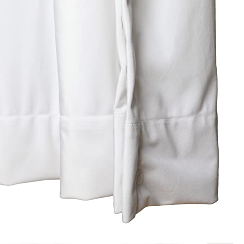 Chadmade 36Wx96L Inches Ripple Fold Drapery Panel Room Darkening Two Layers Velvet Curtain Room Divider, Work With Special Lora Track Set, Snow White - 1 Panel, Leon Collection #TOP4