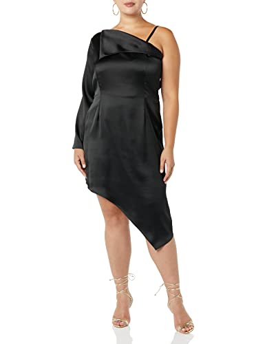 Making the Cut Temporada 3 Episiodio 3 Vestido Asimetrico Satinado de un Hombro Inspirada en el Look Ganador de Jeanette, Negro, XXS Cover