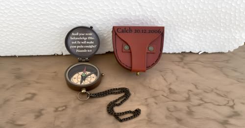 Brújula personalizada de latón para regalo de hombre miniatura 5