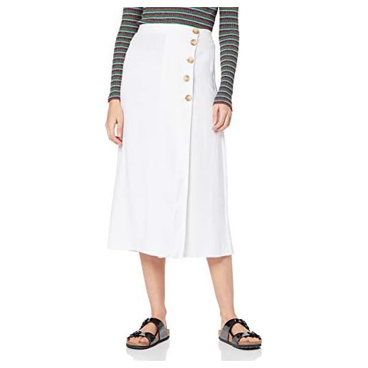 New Look Bermuda Button Falda, Blanco (White 10), 42 (Talla del Fabricante: 14) para Mujer