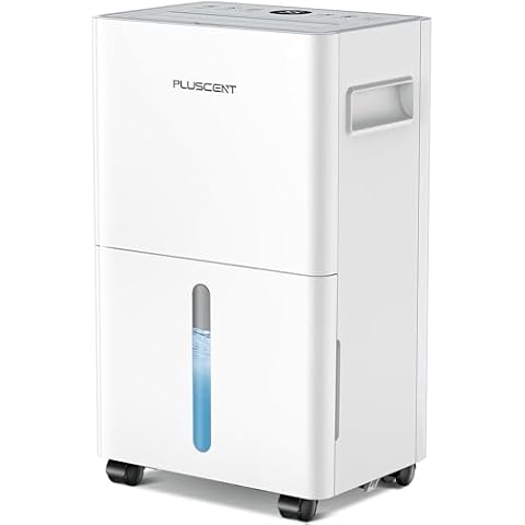 1500 Sq.ft Dehumidifier for Basement, PlUSCENT 21 Pints Quiet Dehumidifiers for Home, Large Room, Bedroom with Drain Hose, Smart Humidity Control & Monitor, 3 Operation Modes, 24H Timer, Auto Defrost Cover