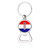 Croatie Drapeau Bière Ouvre-Verre en Métal Verre Cristal Porte-clés Voyage Souvenir Cadeau Porte-clés Accessoires