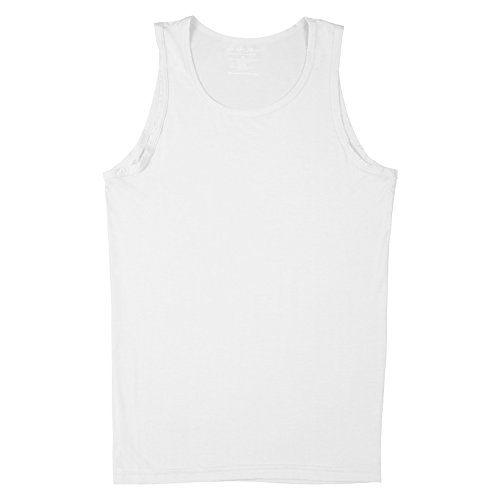 Tommy John Men's Second Skin Tank Top - 3 Pack - Stay Tuck Design - Soft Comfortable Slim Fit Undershirt (White, Medium) #TOP2