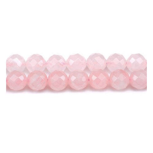 Pink Rose Quartz Beads Faceted Round 6mm Strand Of 60+