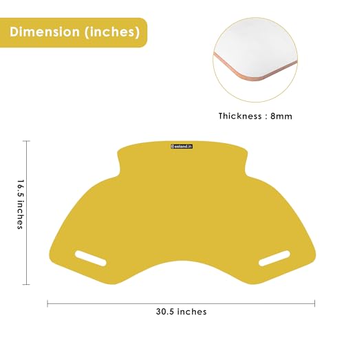 Image of Lap Board for Study | Home | Dining | Office | Laptop | Computer Desk | Reading & Writing | Multi-Purpose | Made in India | (Yellow, SPIDER-LB-30X16-YELLOW)