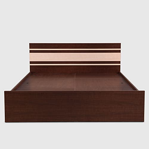 Image of Hometown Optimas King Bed with Box Storage in Dark Choco Colour (Engineered Wood, Dark Choco)