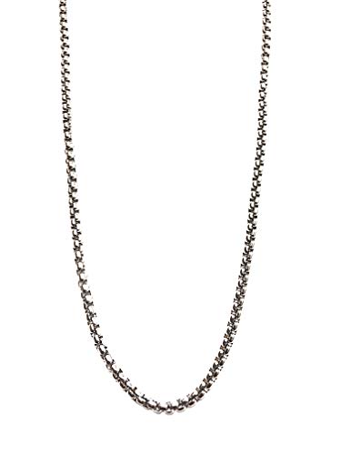 Box Round Rolo Chain 3mm Fine 14k White Gold Necklace Women Men Jewelry Strong Solid Plated Clasp Gift with Lobster Clasp (22.00)