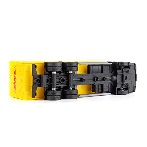 Image of BDTCTK Compatible For Dhl Container Truck Car Model Toy Cars, Zinc Alloy Die-Cast Vehicles Kid Toys For Boy Girl Gift, Yellow