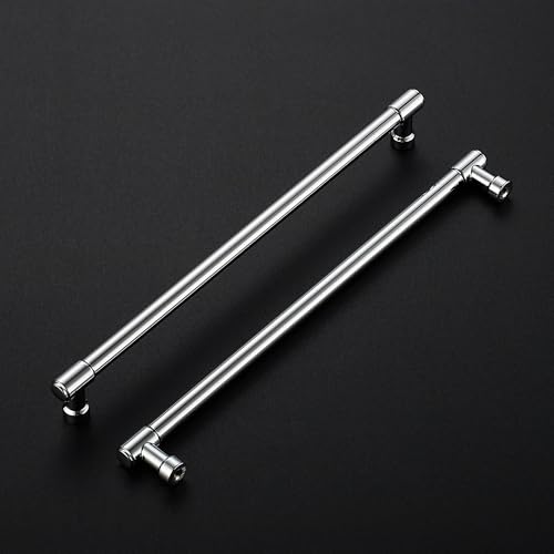 Image of Ravinte 2 Pack 10 Inch Hole Center Solid Kitchen Cabinet Handles Polished Chrome Dresser Pulls Cabinet Drawer Pulls for Kitchen Cupboard Hardware