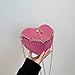 WEISUYUUS Heart Shaped Crossbody Bag Fashionable PU Leather Shoulder Bags with Chain Strap Satchel Purse for Women and Teens