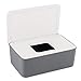 Feuchttücher-Box Baby Feuchttücherbox,Aufbewahrungsbox für Feuchttücher, Baby Tücher Fall Toilettenpapier Box Taschentuchhalter Kunststoff Feuchttücher Spender Tücherbox Serviettenbox (White+grey)