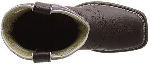 Durango Kids Bt286 Lil' 8 Inch Saddle,Dark Brown/Purple,3M Little Kid #TOP4