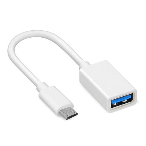 Image of Micro USB Adapter OTG Cord Micro USB Male to Type A Female Adaptor On The Go Cable Compatible with Galaxy S7 S6 Edge S4 S3 LG G4 Android Phone Tablet Windows DJI Spark Controller 4 Inch (White)