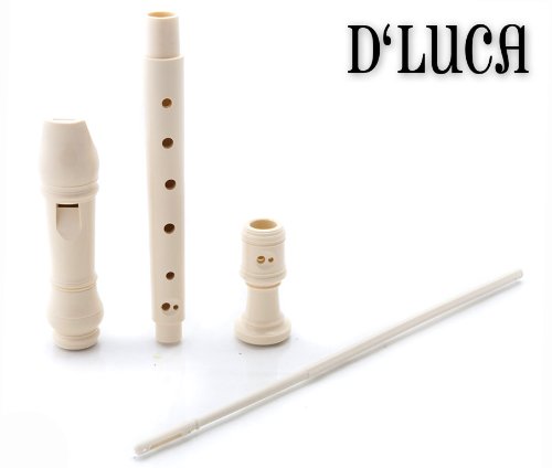 D'Luca Student 3 Piece Recorder Flute Ivory MR-100-WT