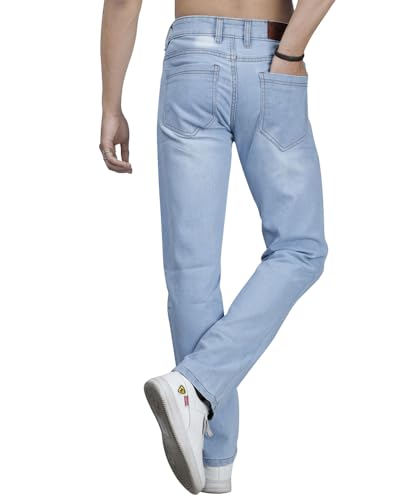 Image of EYEBOGLER Men's Jeans Pant Slim Fit Stretchable Casual Wear Mid Rise Cotton Blend Denim