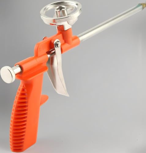 XUBX Schaumpistole, Professionelle Bauschaumpistole, Hochleistungs Bauschaum Pistole PU Expanding Foam Gun, Schaumspendepistole, Dosierpistole aus Metall,Rot