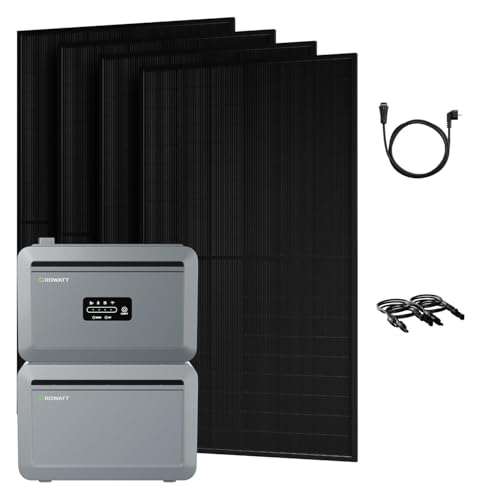 Powerness All in One 2000W Balkonkraftwerk mit Speicher 4096Wh Growatt NEXA 2000 mit 1× Erweiterungsakku 4× 500W Full Black Bifaziale Solarmodule Zubehör Komplettset Plug & Play (0% MwSt)