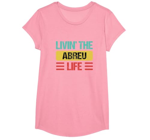 Abreu Name T-Shirt, Girls, Pink, Small