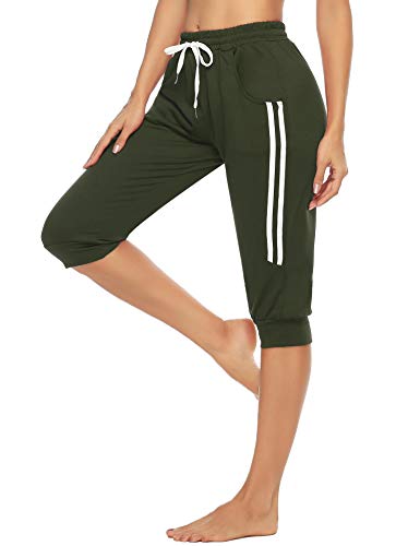 Doaraha 3/4 Pantalones Piratas Mujer Casual Capri Deporte Pantalon con Cordón para Fitness,Running,Yoga,Danza(Tallas Grandes)