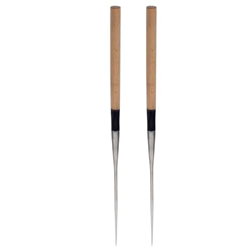 Palillos de sashimi de acero inoxidable y madera VICASKY reutilizables 2