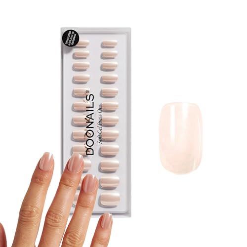 DOONAILS Soft Gel Press On Nails - 28 Pcs Kit with Stickers in 14 Sizes Purple Short Square Reusable Glue On Fake Nails Handmade & Salon-Quality Finish Vegan & Cruelty-Free Uas Postizas