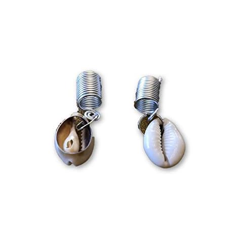 2 Pieces Extra Wide Wire Filigree Cowrie Shell Dreadlock Jewelry Hair Ring Aluminum Hair Coil for Dreadlocks Braiding Beads Wig Jewelry Ring Twisted Wire Hollow for Braided Hair Natural Hair Jewelry Cover
