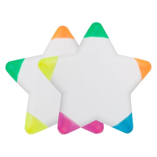 Iluminador en forma de estrella, iluminador creativo en forma de estrella, 2 rotuladores para niños multicolor, 5 unidades, placas escolares para artículos de papelería, juego de iluminador de tipo de