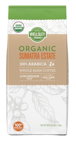 Café Wellsley Farms Orgánico Sumatra en Grano 40 oz miniatura 1