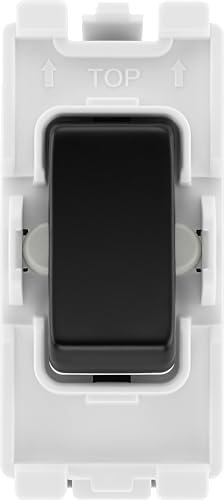 Image of British General RFB12C Nexus Grid Matt Black 20AX 2 Way 1 Pole Centre-Off Switch Module