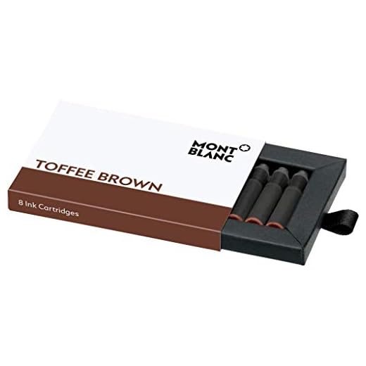 Montblanc 105189 Cartuchos de tinta de alta calidad Toffee Brown – Lujosas recargas para pluma, 8 x paquete