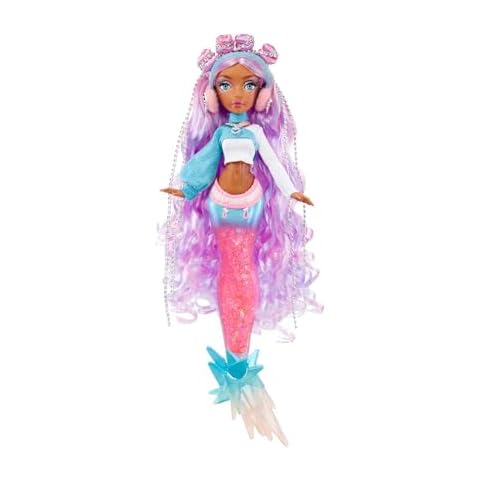MERMAZE MERMAIDZ™ Winter Waves Harmonique™ Mermaid Fashion Doll with Color Change Fin, Glitter-Filled Tail and Accessories Cover