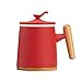 Ceramiczny Zestaw Herbaty Z Infuzorem I Pokrywką, Kubkiem Infuzera Herbaty Na Luźną Herbatę, Duża Chińska Ręcznie Robiona Filiżanka Herbaty, 14 Uncji (wzór Karpia) (Color : Red)