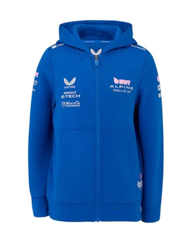 Alpine Racing F1 2025 Kids Team Full Zip Hoodie (M) Blue