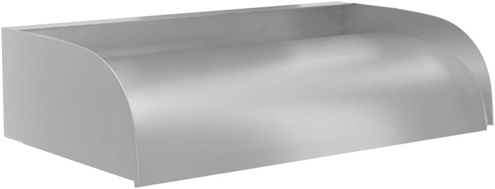 Waterfall Fountain 24-inch Stainless Steel 304 Rectangular Spillway for Garden Ponds and Swimming Pools Brushed Finish Silver Decor