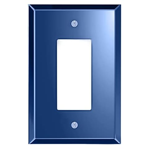 Sky Blue Glass Mirror Light Switch Plate Cover